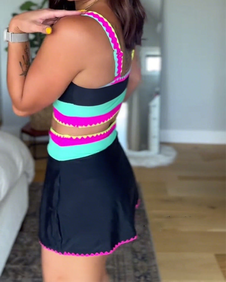 Myra™ | Elegant Three-Piece Color Block Swimsuit Local Neighbours Sedona