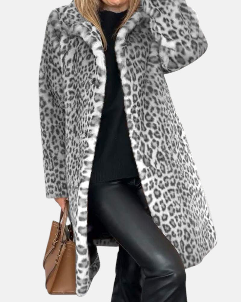 LEIA - Long Soft Leopard Print Coat