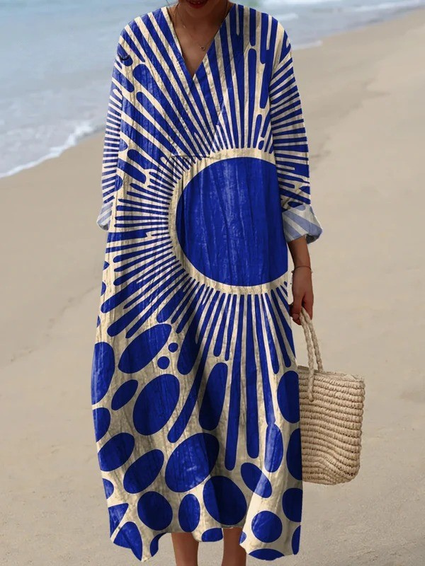 Modern Geometric Art Printed Women's Dress