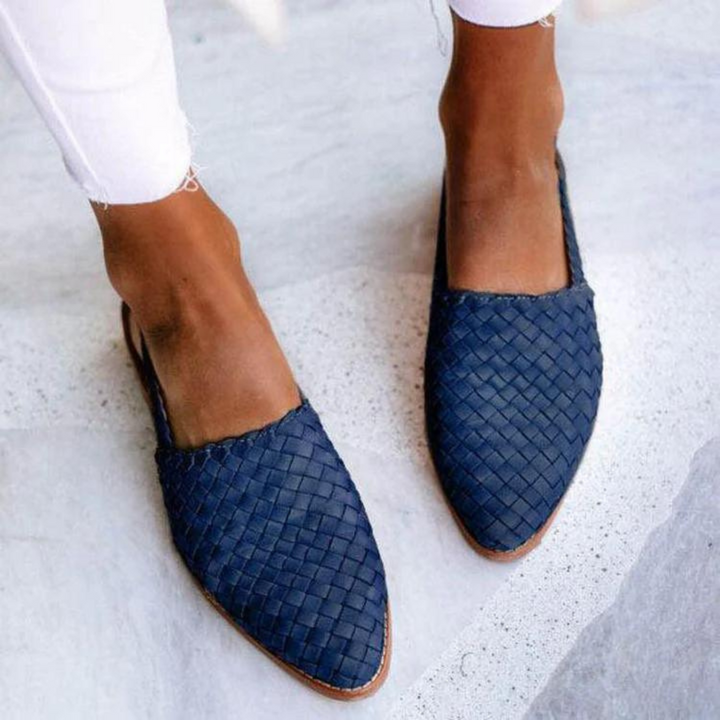 Donna™ | Elegant Woven Vegan Leather Ballerinas Local Neighbours Sedona