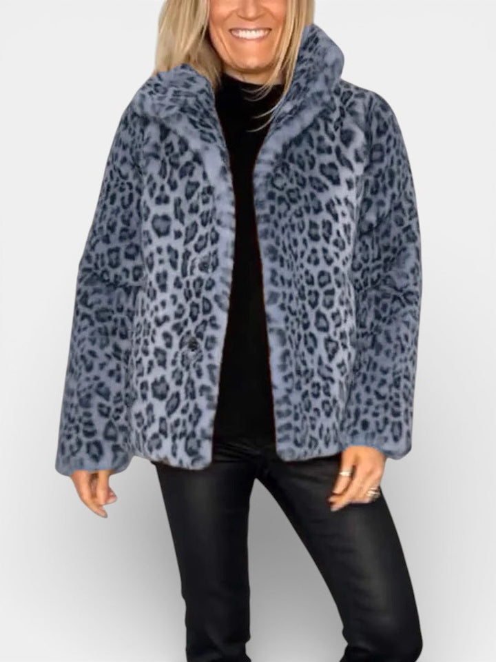 LEIA - Long Soft Leopard Print Coat
