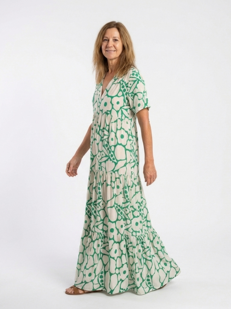 Zuleika | Short Sleeve V Neck Floral Midi Dress Local Neighbours Sedona