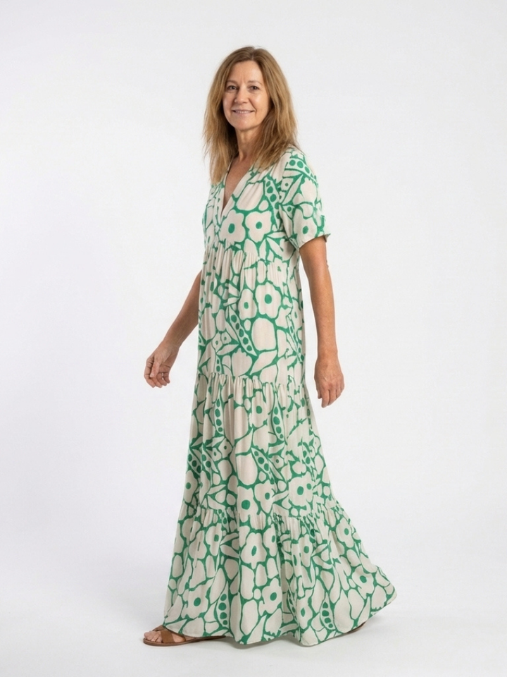 Zuleika | Short Sleeve V Neck Floral Midi Dress Local Neighbours Sedona
