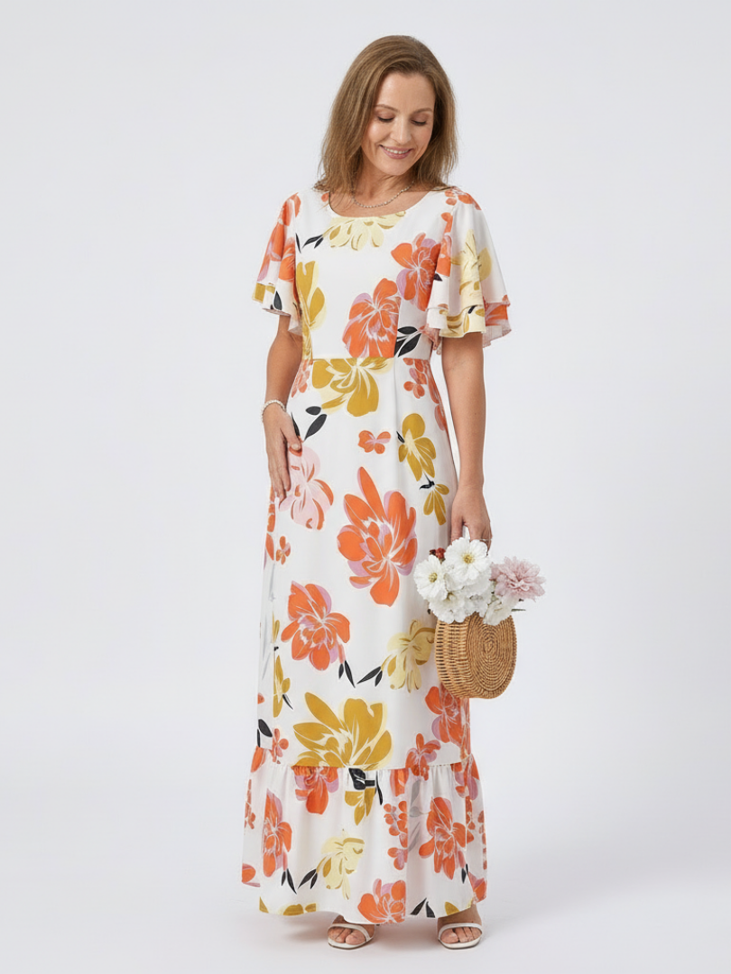 Elowen | Round Neck Short Sleeve Tiered Maxi Dress Local Neighbours Sedona