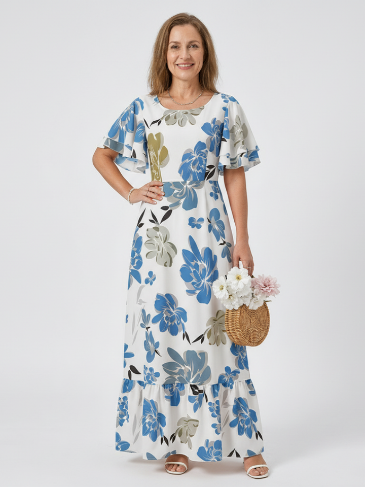 Elowen | Round Neck Short Sleeve Tiered Maxi Dress Local Neighbours Sedona