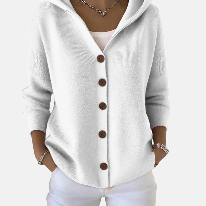 Zoé – Soft Hooded Knit Cardigan for Effortless Everyday Comfort