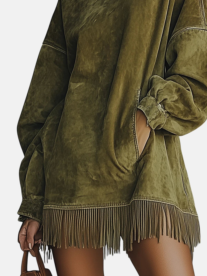 Sheri | Cozy Suede Fringe Dress