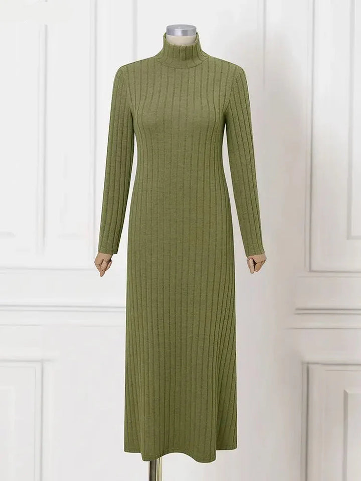 Vonda | Elegant Turtleneck Knit Maxi Dress