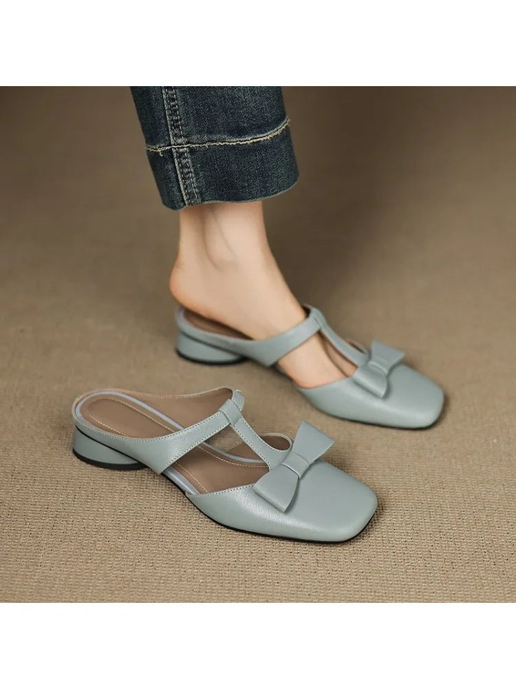 Shiena | Square Toe Slippers