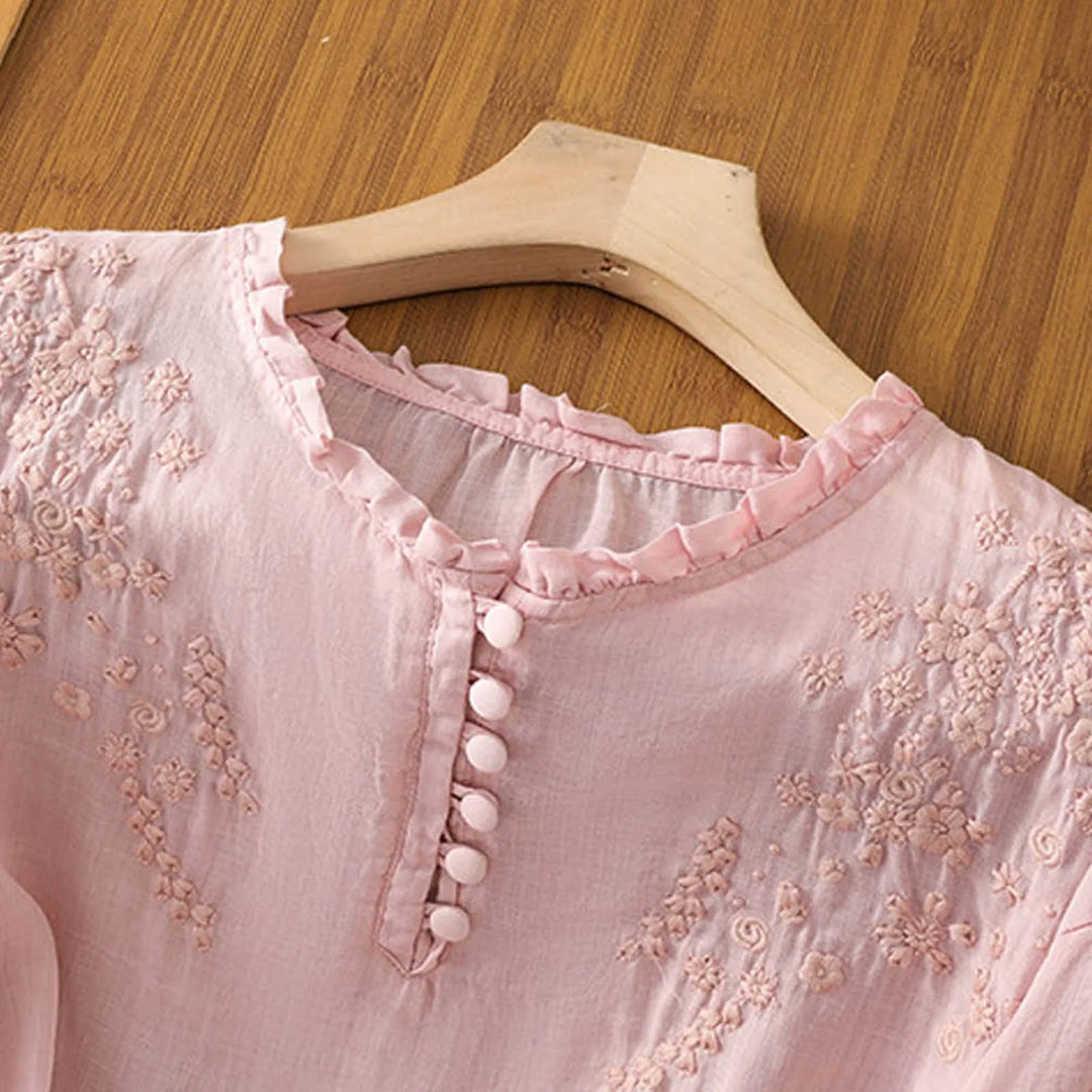 Suzanne™ | Floral Button-Front Blouse Local Neighbours Sedona
