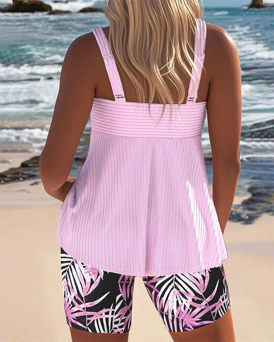 Daphne™ | Bright Ribbed Tankini Shorts Eva & Willow Nantucket