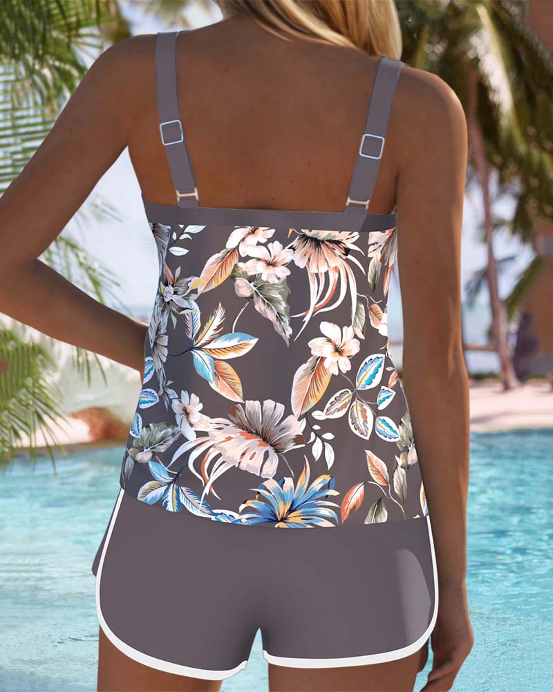 Imke™ | U-Neck Sleeveless Printed Tankini Local Neighbours Sedona