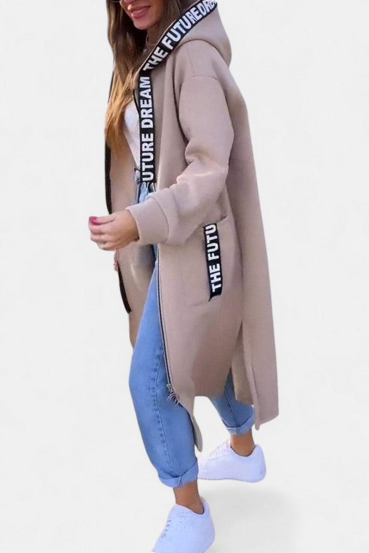 Elegant Long Coat with Hood