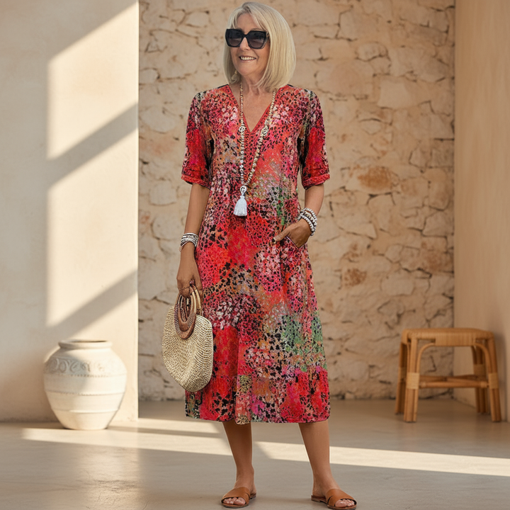 Andrea | Vibrant Midi Dress