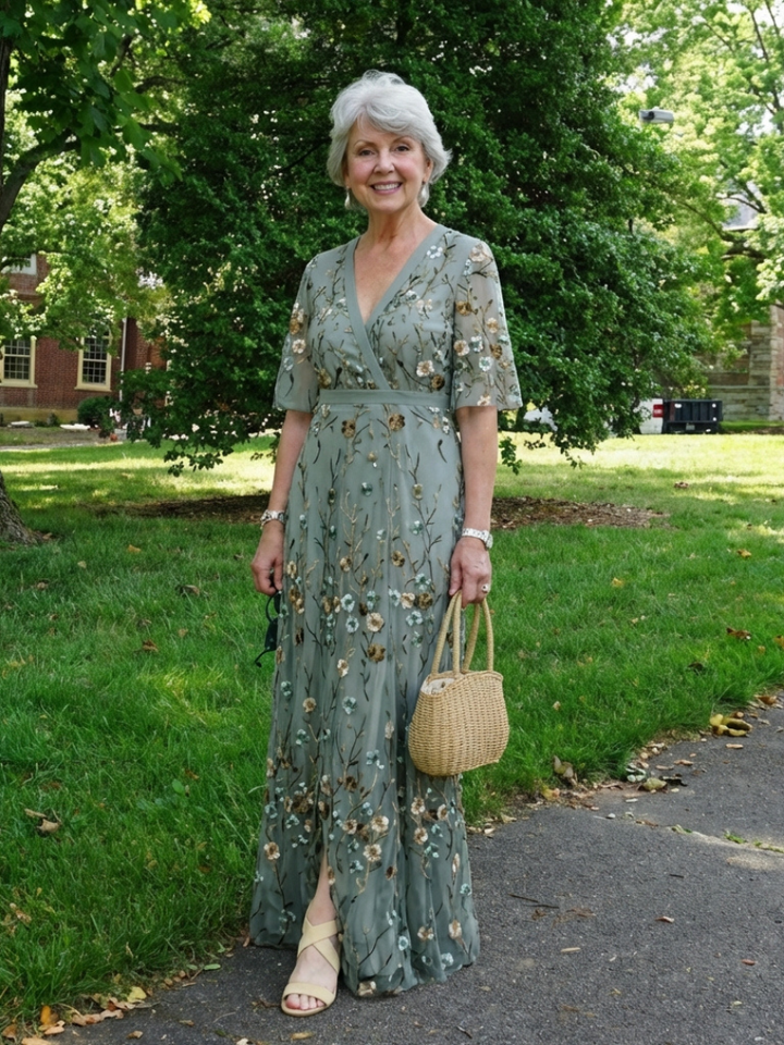 Evadne | Embroidered V Neck Maxi Dress Local Neighbours Sedona