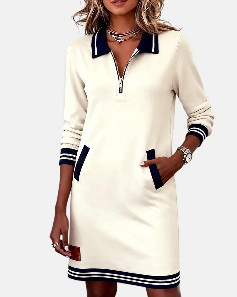 Jeanne | Chic Long-Sleeve Dress in Cotton