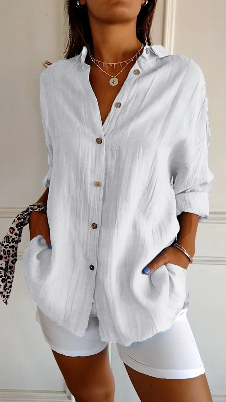 Sasha | Elegant Shirt with Pleated Style Claire's Coastal Boutique Seaside