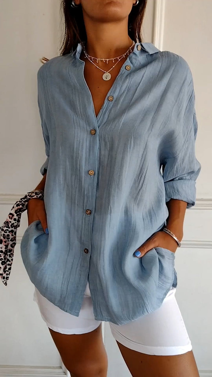 Sasha | Elegant Shirt with Pleated Style Claire's Coastal Boutique Seaside
