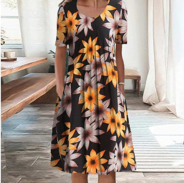 Andrea | Stylish and Casual Floral Dress with Pockets
