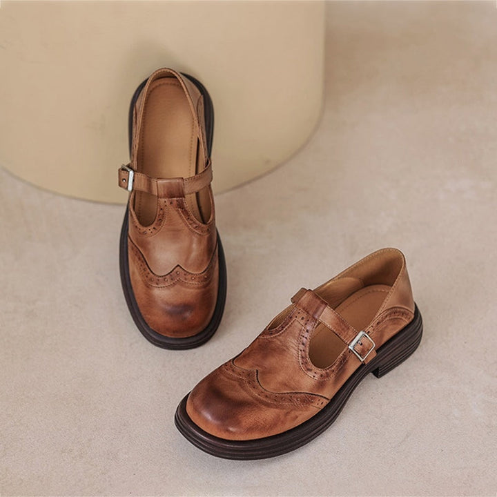 Vina | Leather Mary Janes