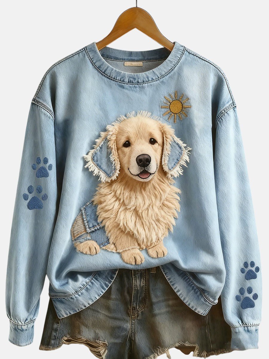 Chica - Women's Long Sleeve Retro Patchwork Animal Art Print Casual Comfort Hoodie