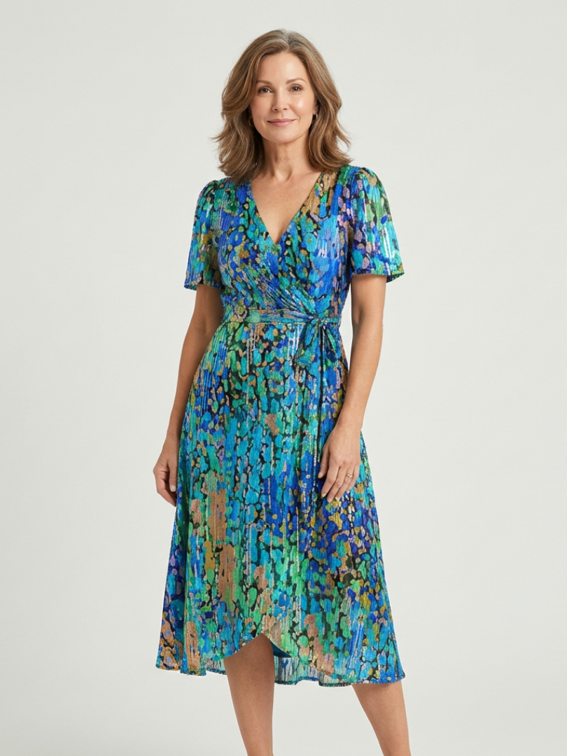 Zafrina | Abstract Pattern Midi Dress Local Neighbours Sedona