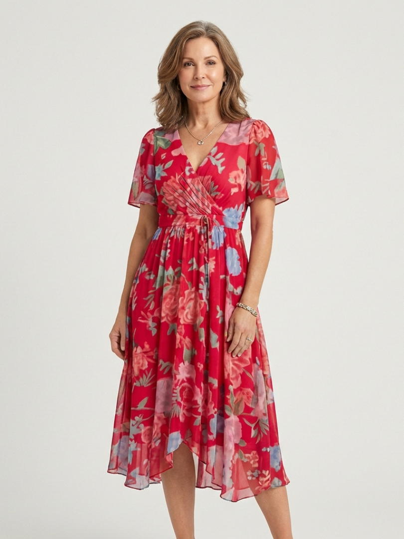Zafrina | Abstract Pattern Midi Dress Local Neighbours Sedona